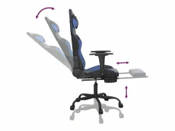 Clicnbuy Silla gaming de masaje y reposapiés cuero sintético negro