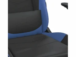 Clicnbuy Silla gaming de masaje y reposapiés cuero sintético negro