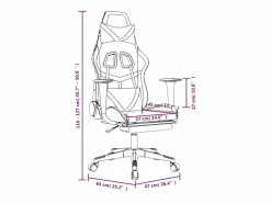 vidaxl Silla gaming de masaje y reposapiés cuero sintético negro