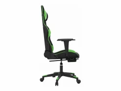 Discount Silla gaming de masaje y reposapiés cuero sintético negro Silla Gaming