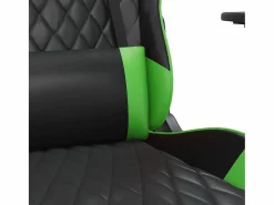 Discount Silla gaming de masaje y reposapiés cuero sintético negro Silla Gaming