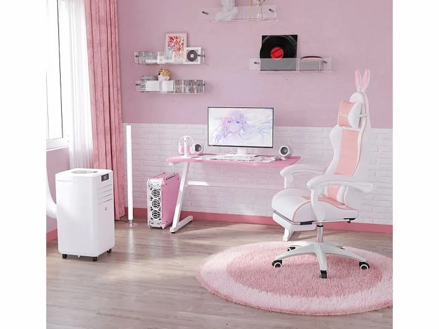 DripeX Silla Gaming ergonómica - con soporte lumbar y reposapiés - altura e inclinación ajustable - 65x63x136/142cm