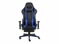 vidaxl Silla gaming giratoria con reposapiés PVC
