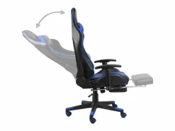 vidaxl Silla gaming giratoria con reposapiés PVC
