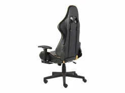 Outlet vidaxl Silla gaming giratoria con reposapiés PVC Dorado