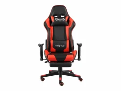 vidaxl Silla gaming giratoria con reposapiés PVC