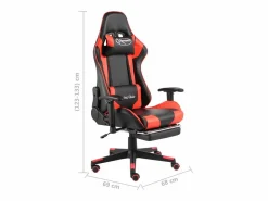 vidaxl Silla gaming giratoria con reposapiés PVC