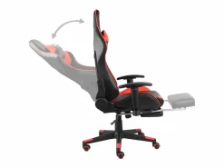 vidaxl Silla gaming giratoria con reposapiés PVC