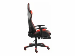 New Clicnbuy Silla gaming giratoria con reposapiés PVC Rojo