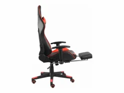 New Clicnbuy Silla gaming giratoria con reposapiés PVC Rojo