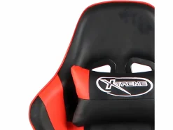 New Clicnbuy Silla gaming giratoria con reposapiés PVC Rojo