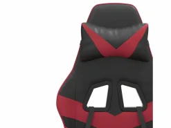 Clicnbuy Silla gaming giratoria cuero sintético negro y vino tinto