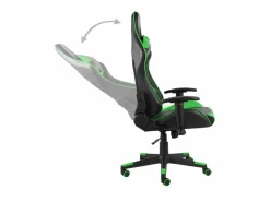 Hot vidaxl Silla gaming giratoria PVC Verde