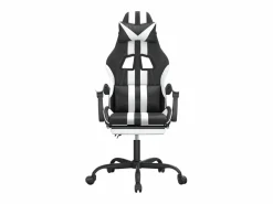 New Silla gaming giratoria reposapiés cuero sintético negro Silla Gaming