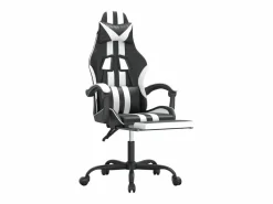 New Silla gaming giratoria reposapiés cuero sintético negro Silla Gaming