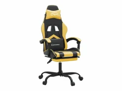 Best Silla gaming giratoria reposapiés cuero sintético negro Silla Gaming