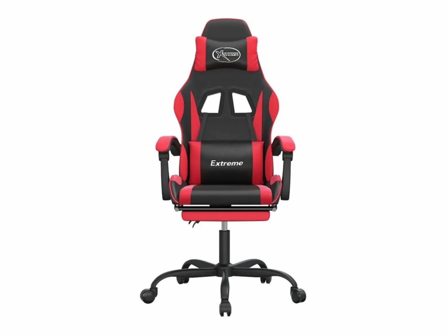 New Silla gaming giratoria y reposapiés cuero sintético negro Silla Gaming