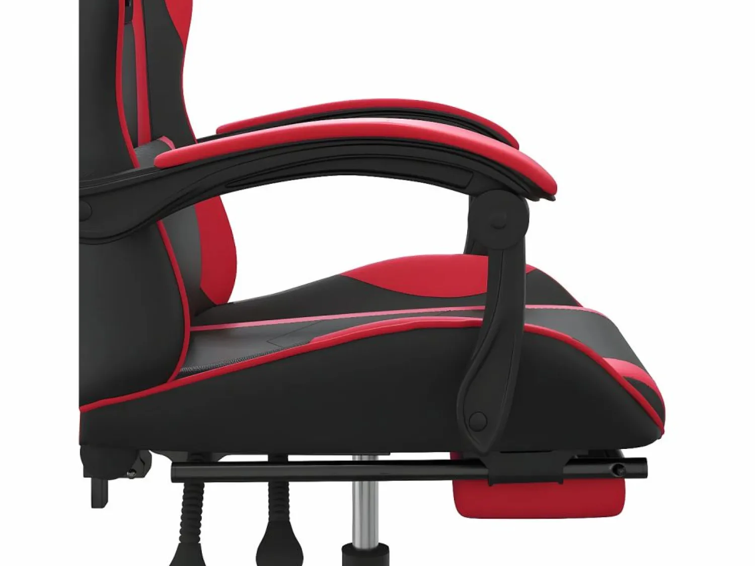 New Silla gaming giratoria y reposapiés cuero sintético negro Silla Gaming