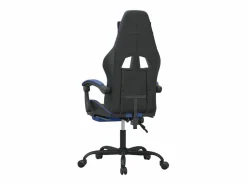 Clearance Clicnbuy Silla gaming giratoria y reposapiés cuero sintético negro Azul