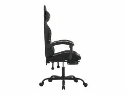 Clicnbuy Silla gaming giratoria y reposapiés cuero sintético