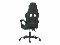 Clicnbuy Silla gaming giratoria y reposapiés cuero sintético negro