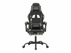 Hot Silla gaming giratoria y reposapiés cuero sintético Silla Gaming
