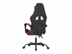 Silla gaming giratoria y reposapiés cuero sintético negro Silla Gaming