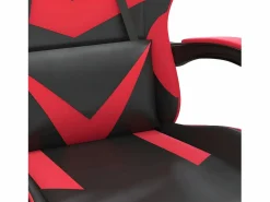 Silla gaming giratoria y reposapiés cuero sintético negro Silla Gaming