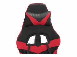 Silla gaming giratoria y reposapiés cuero sintético negro Silla Gaming
