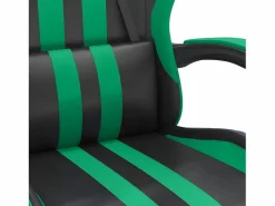 New Silla gaming giratoria y reposapiés cuero sintético negro Silla Gaming