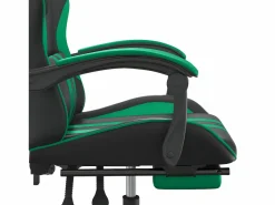 New Silla gaming giratoria y reposapiés cuero sintético negro Silla Gaming