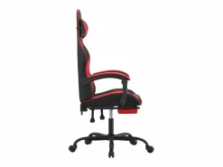 Silla gaming giratoria y reposapiés cuero sintético negro Silla Gaming