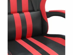 Silla gaming giratoria y reposapiés cuero sintético negro Silla Gaming