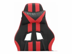 Silla gaming giratoria y reposapiés cuero sintético negro Silla Gaming