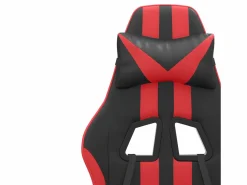 Silla gaming giratoria y reposapiés cuero sintético negro Silla Gaming