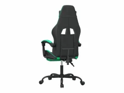 Clicnbuy Silla gaming giratoria y reposapiés cuero sintético negro