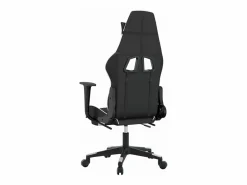 Silla gaming masaje y reposapiés cuero sintético negro Silla Gaming
