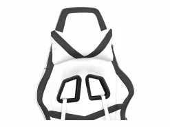 Clicnbuy Silla gaming masaje y reposapiés cuero sintético blanco