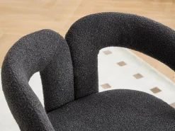 New Silla giratoria 360°, sillón giratorio en tejido bouclé, sillón lounge con reposabrazos, sillón relax de respaldo alto con apoyabrazos Sillón Escandinavo