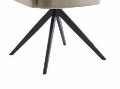 Outlet Silla giratoria con reposabrazos de terciopelo y metal negro - - KONYA Sillas Y Lotes De Sillas