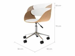 Rendez-Vous Déco Silla giratoria de madera y PU con ruedas - Adelmar