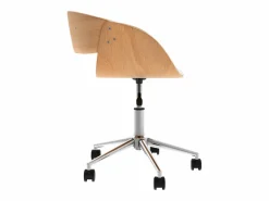Rendez-Vous Déco Silla giratoria de madera y PU con ruedas - Adelmar