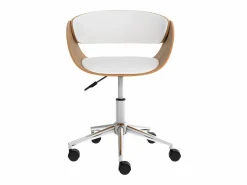 Rendez-Vous Déco Silla giratoria de madera y PU con ruedas - Adelmar