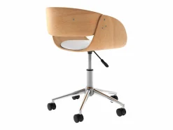Rendez-Vous Déco Silla giratoria de madera y PU con ruedas - Adelmar