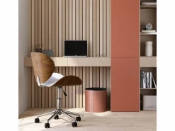 Sale Silla giratoria de oficina en piel sintética blanca 79-91cm - Baudoin Silla De Escritorio