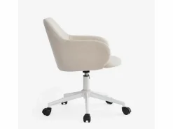 Online FRANCHINISHOP Silla giratoria de tela con reposabrazos para oficina y teletrabajo Kivri - Blanco