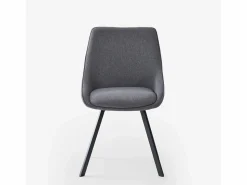 Hot AHD Silla giratoria de tela para salón-comedor de diseño moderno Navya - Oscuro Gris