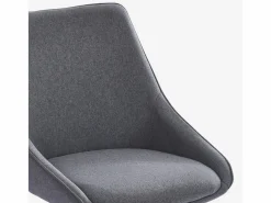 Hot AHD Silla giratoria de tela para salón-comedor de diseño moderno Navya - Oscuro Gris