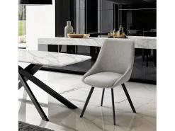 AHD Silla giratoria de tela para salón-comedor de diseño moderno Navya - claro