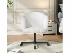 Discount Merax Silla giratoria/de oficina/de ordenador - 66 x 64 x 87 cm - Giratoria 360° - Terciopelo - Beige